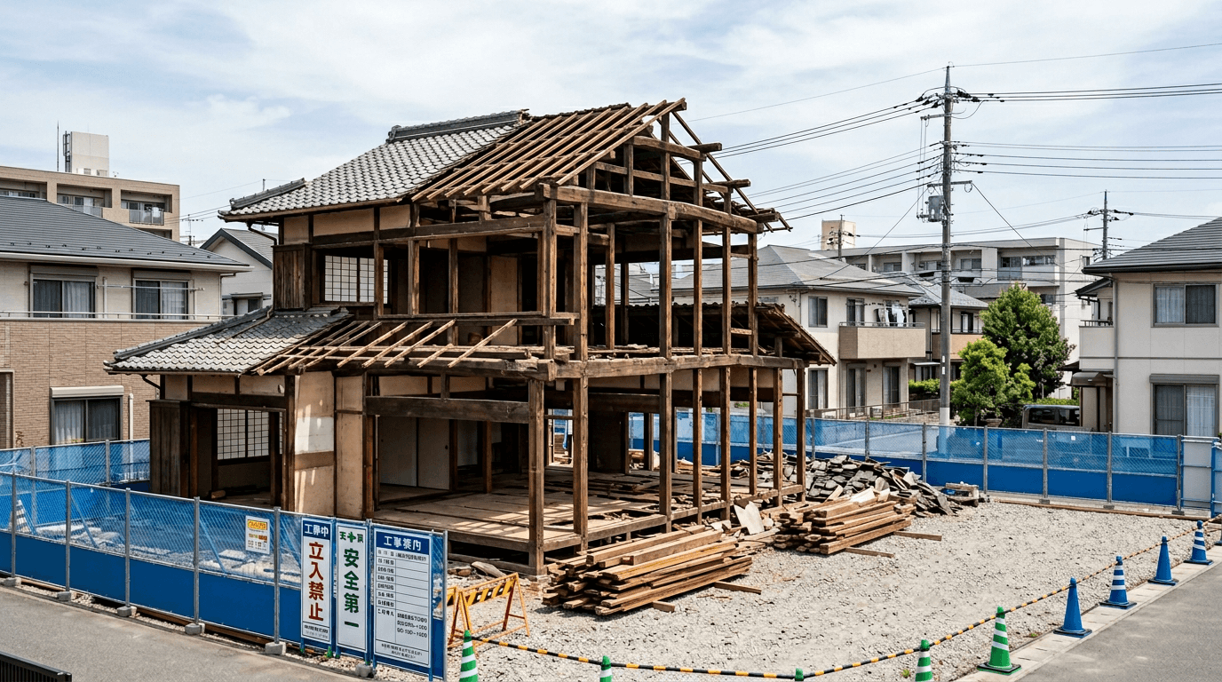 木造解体の工事イメージ